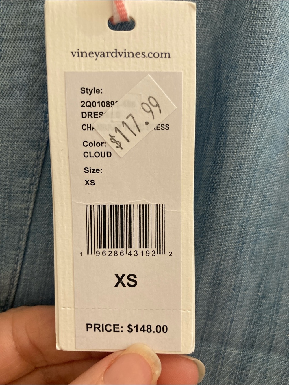 NWT Vineyard Vines Light Blue Denim Tunic Dress - Picture 2 of 7